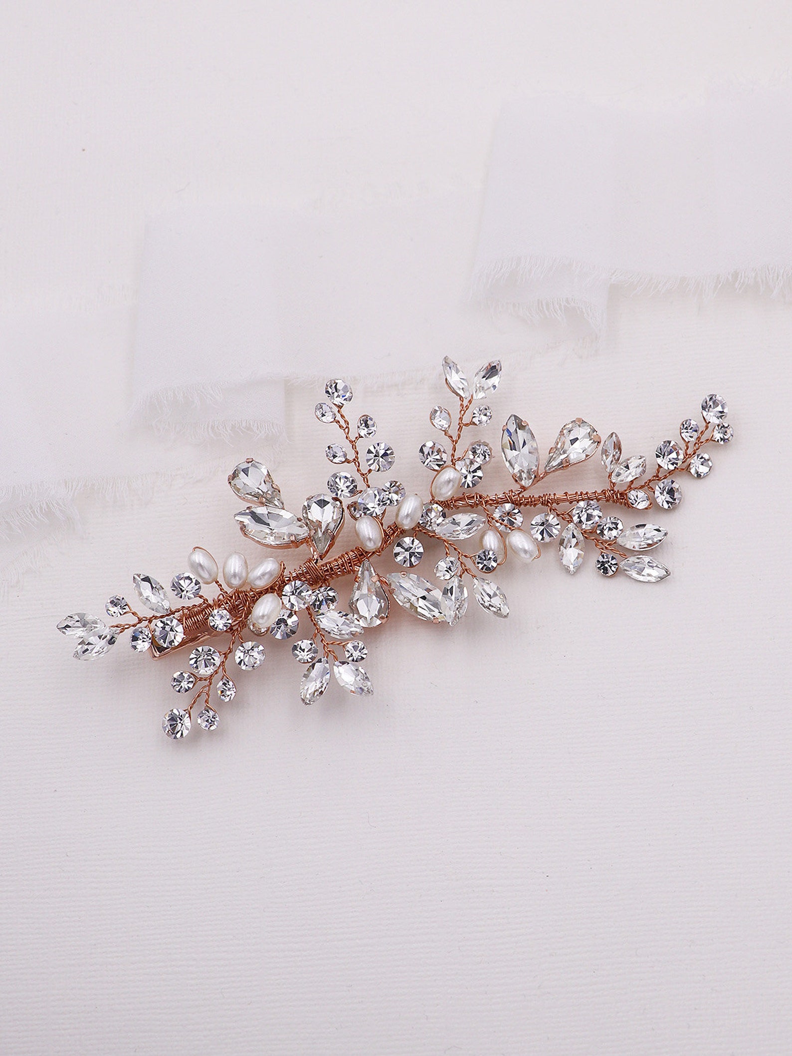 Crystal Wedding Hair Clip Crystal Bridal Hair Clip Wedding Etsy