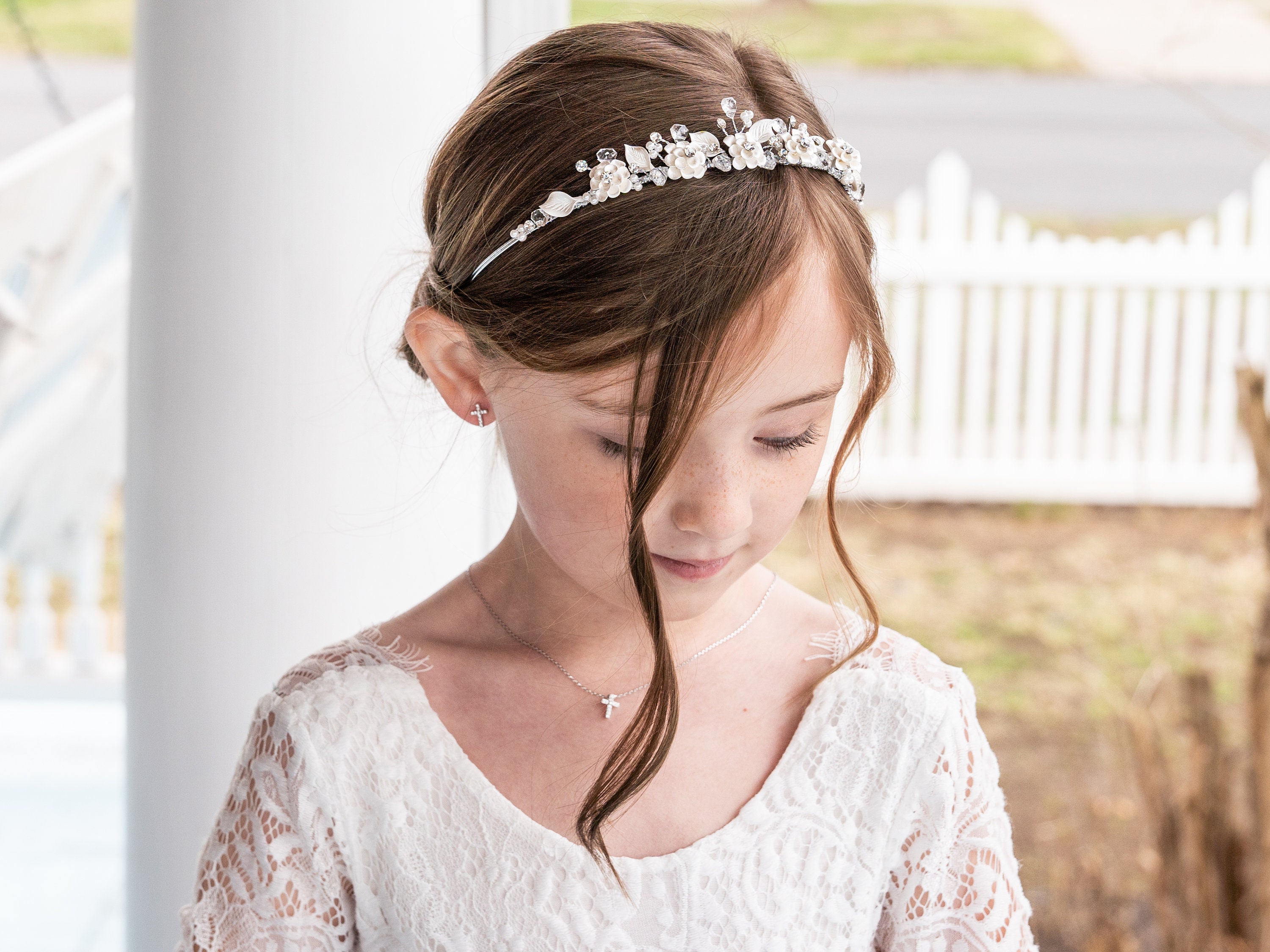 Rhinestone Crystal flower girl headpiece, wedding tiara, Flower Girl …