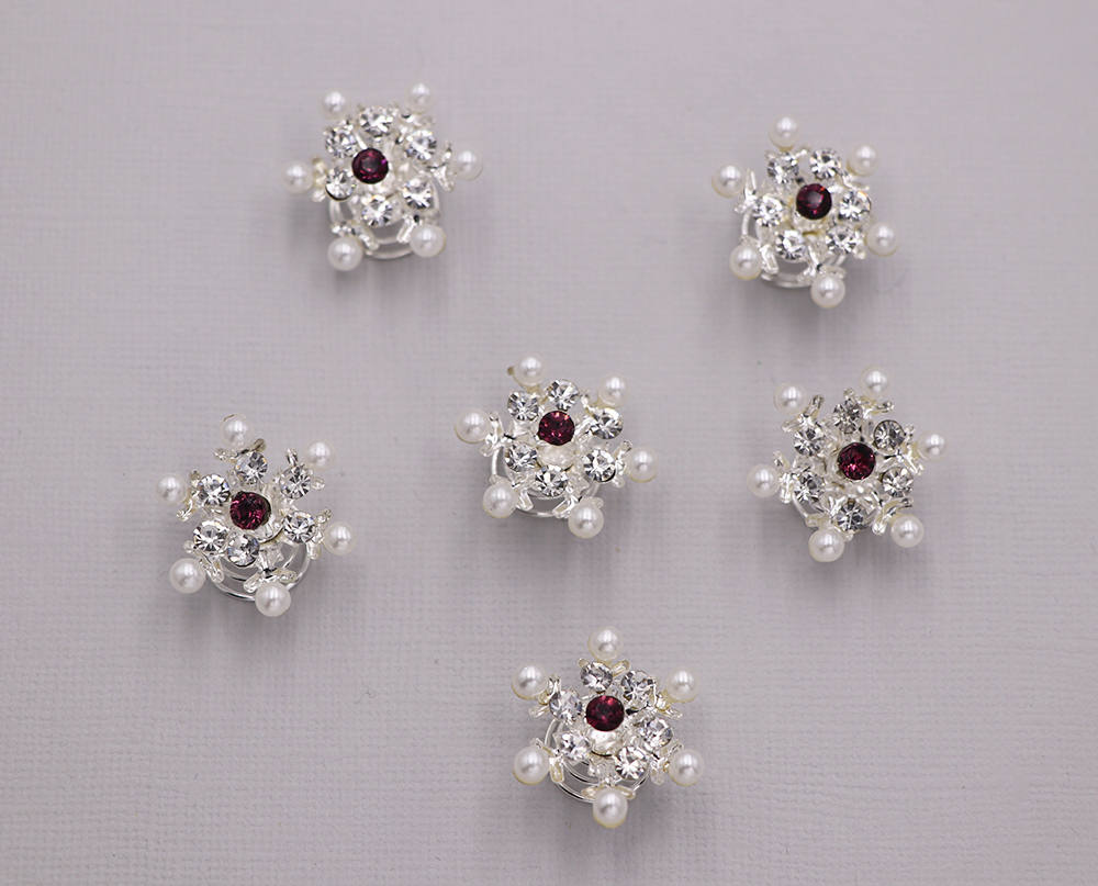 Snowflake Wedding Twist Ins Set Of 6 Crystal Rhinestone