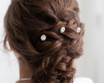 Crystal Hair Pins Flower Girl, Flower Rhinestone Hairpin, crystal bridal hair pearl, bridal hairpins, Karina Flower Girl Hairpin