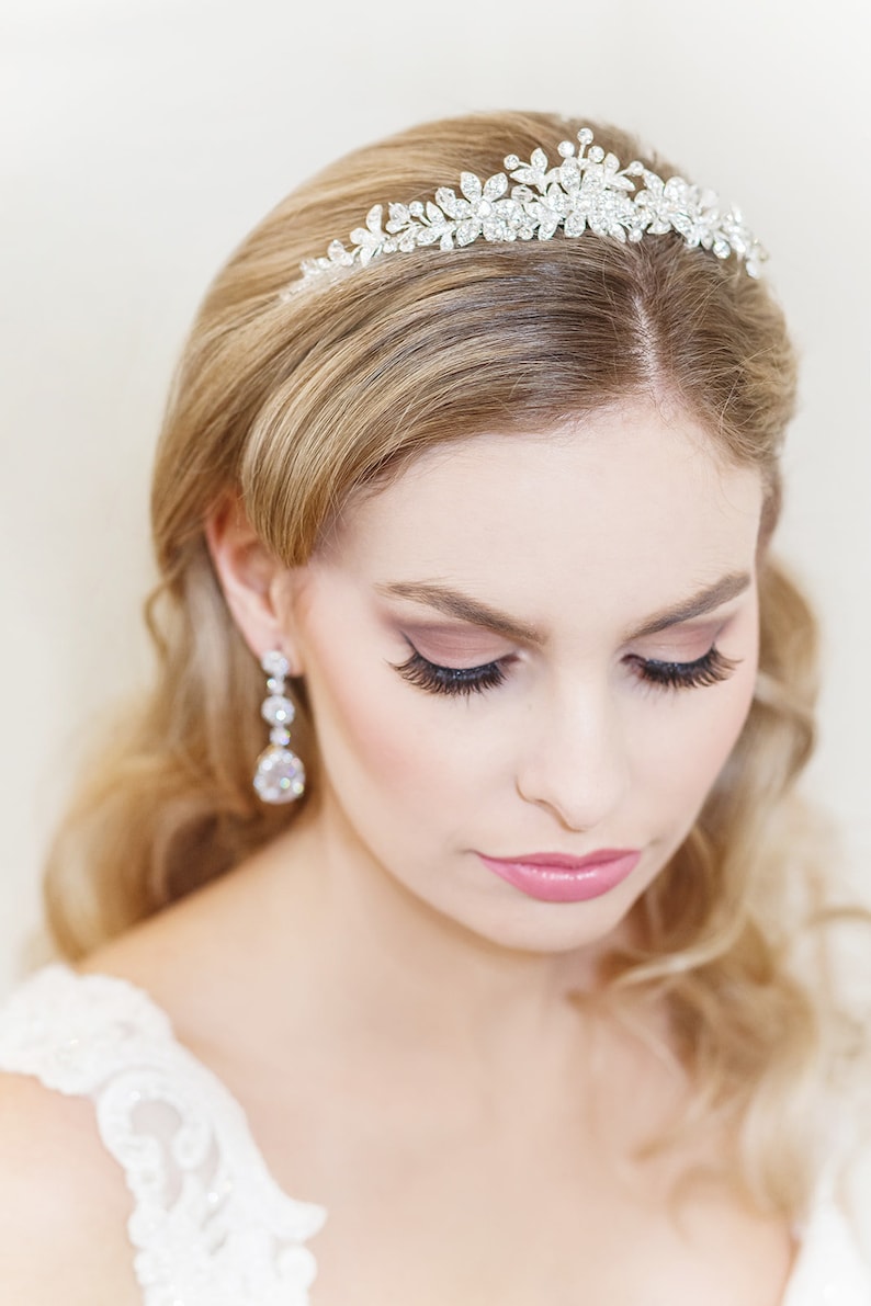 Crystal Bridal tiara headpiece, wedding tiara, wedding headpiece, rhinestone tiara, Marianna Crystal Tiara image 1