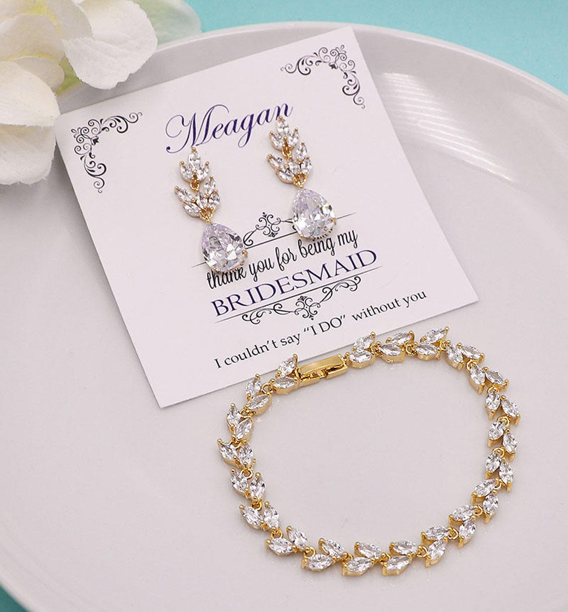Bridesmaid Jewelry Gold Bridesmaid Jewelry Set Bridesmaid Etsy