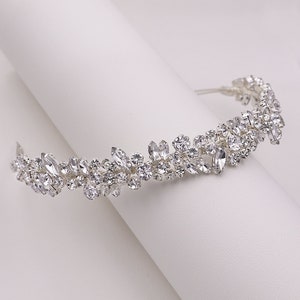 Bridal Headband Crystal, Bridal Tiara headpiece, wedding hair accessories, rhinestone tiara, crystal tiara, Mosaic Silver Headband