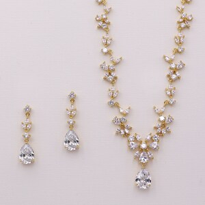 CZ Jewelry Set CZ Wedding Necklace Set Bridal Jewelry Etsy