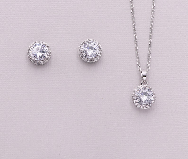 Wedding Jewelry Sets, Crystal Wedding Necklace Set, Solitaire we Wedding Jewelry Sets, Crystal Wedding Necklace Set, Solitaire we