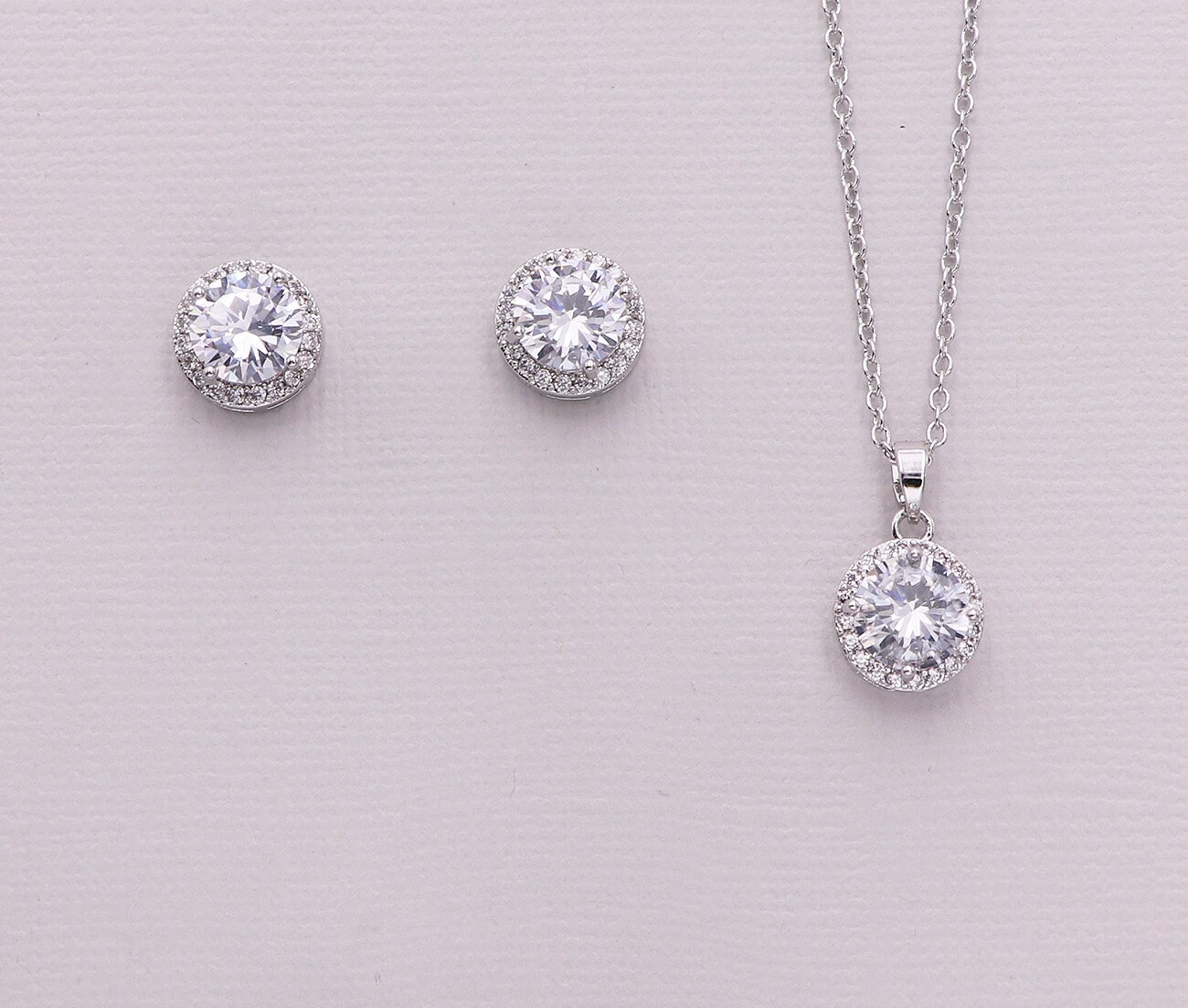 Wedding Jewelry Sets, Crystal Wedding Necklace Set, Solitaire wedding