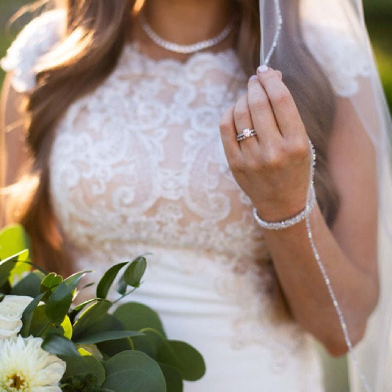 Bridal bracelet, Cuff Wedding Bracelet, Silver cz wedding bracelet, cz bracelet, cubic zirconia bracelet, Emersyn Cuff Bracelet image 4
