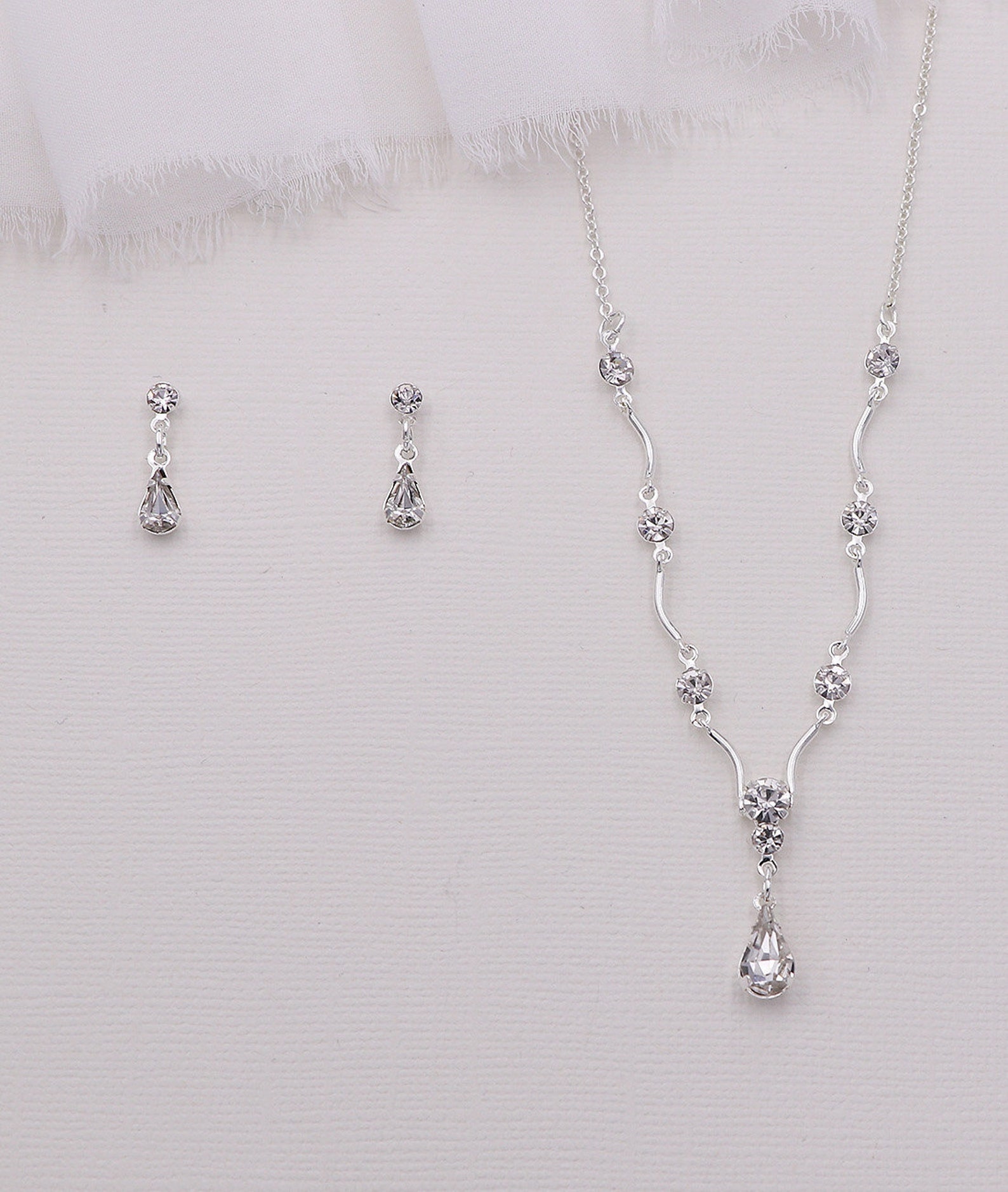 Rhinestone Jewelry Set Crystal Wedding Set Bridal Jewelry Etsy