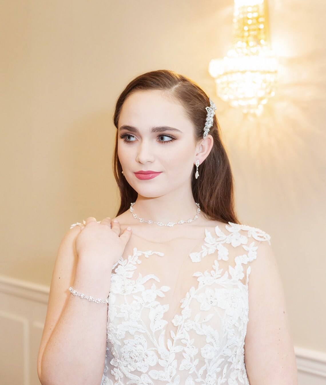 Pearl Wedding Jewelry Set Rhinestone pearl necklace set Etsy