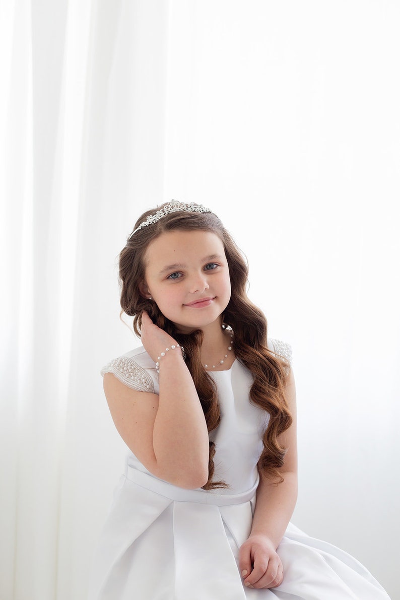 Flower Girl Tiara, Crystal Tiara, wedding headpiece, rhinestone tiara, rhinestone, first communion tiara, Clarie Flower Girl Tiara image 5