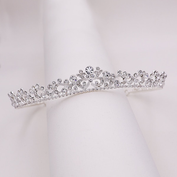 Bridal Tiara Crystal Silver, Crystal Headpiece Tiara, Wedding Tiara for Bride, Wedding Tiara, Kylar Crystal Tiara