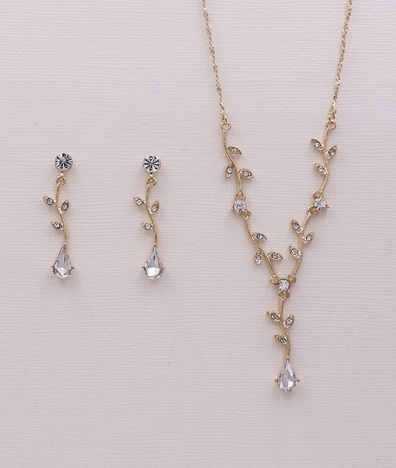 Schuur Opera wiel Bruiloft sieraden set goud kristallen bruids sieraden set - Etsy Nederland