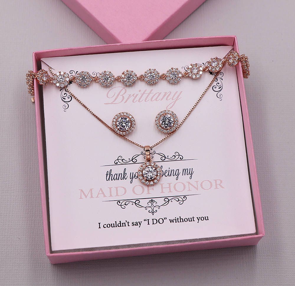 Bridesmaid Jewelry Gold Bridesmaid Jewelry Set 4 5 6 7 8 Etsy