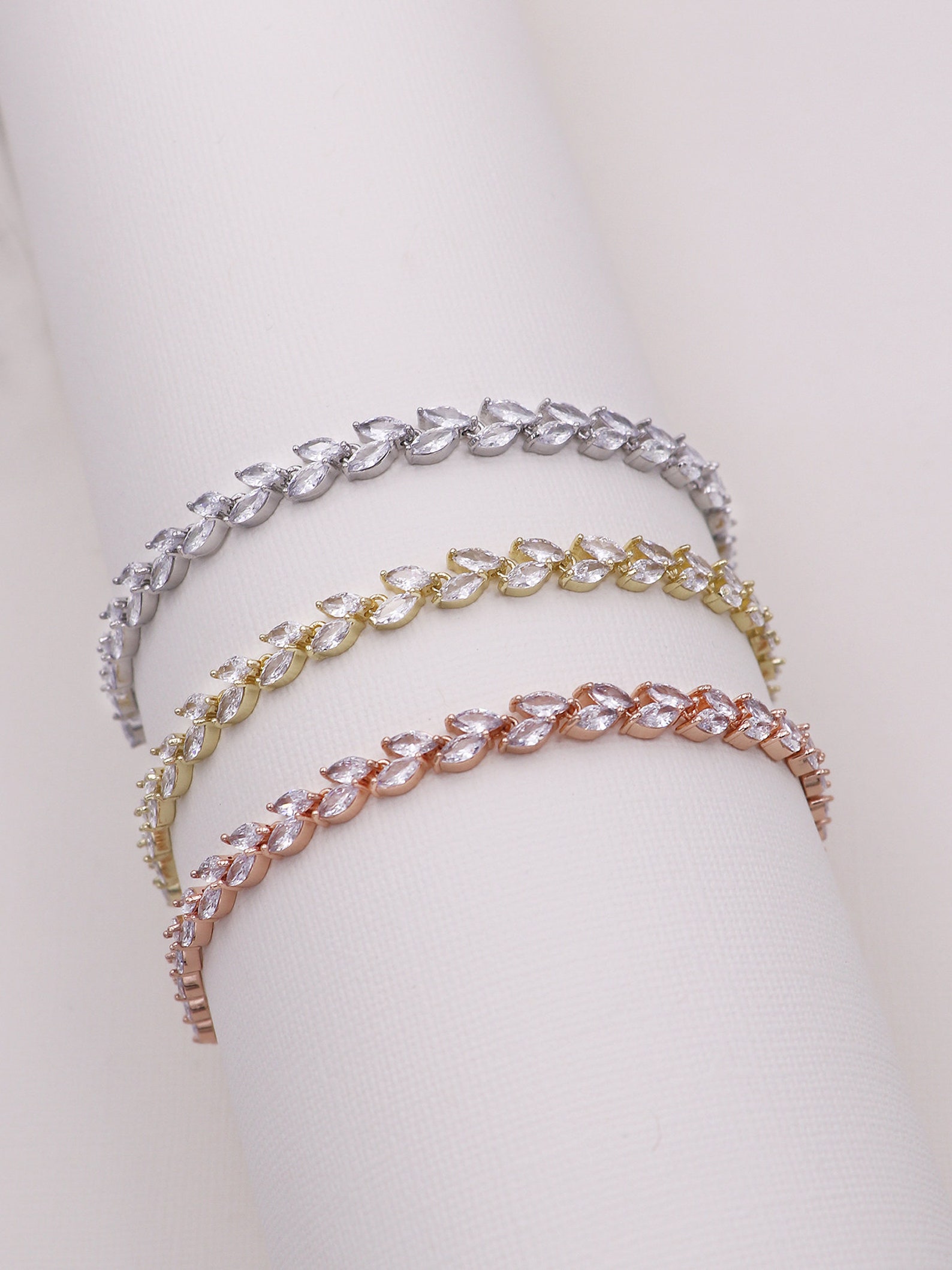 Rose Gold Bracelet Wedding Bracelet Rose Gold Jewelry Rose Etsy