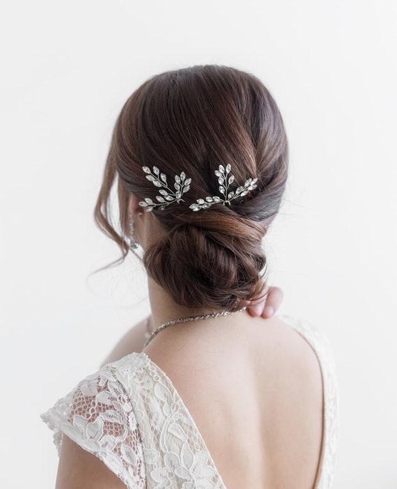 Wedding Hair Accessories - Pearl and Crystal Bridal Hair Pin