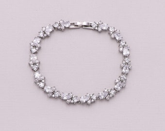 Bracelet de mariée, bracelet de mariage, bijoux de mariée, bracelet de mariage en cristal, bracelet de mariée, bracelet gouttes poire