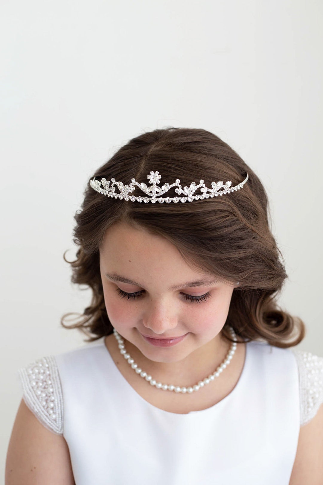 Flower Girl Tiara, Crystal Tiara, Wedding Headpiece, Rhinestone Tiara