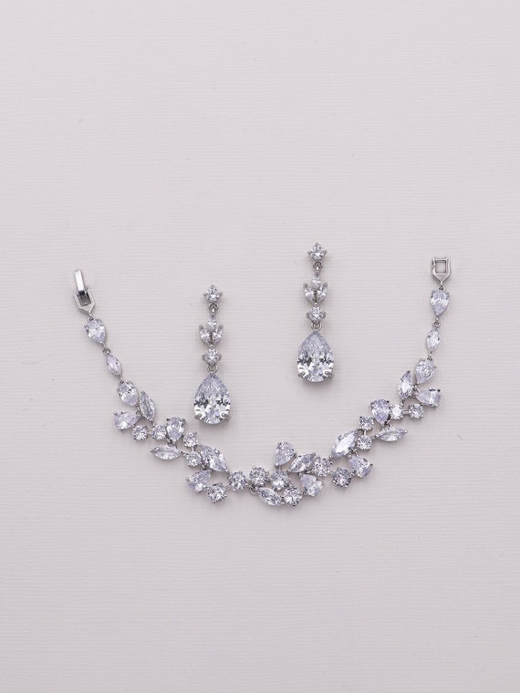 Wedding earrings and bracelet cheap sets