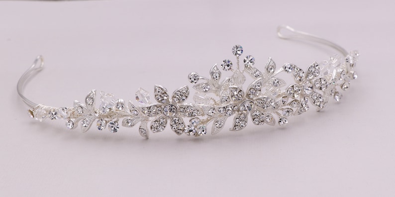 Crystal Bridal tiara headpiece, wedding tiara, wedding headpiece, rhinestone tiara, Marianna Crystal Tiara image 5