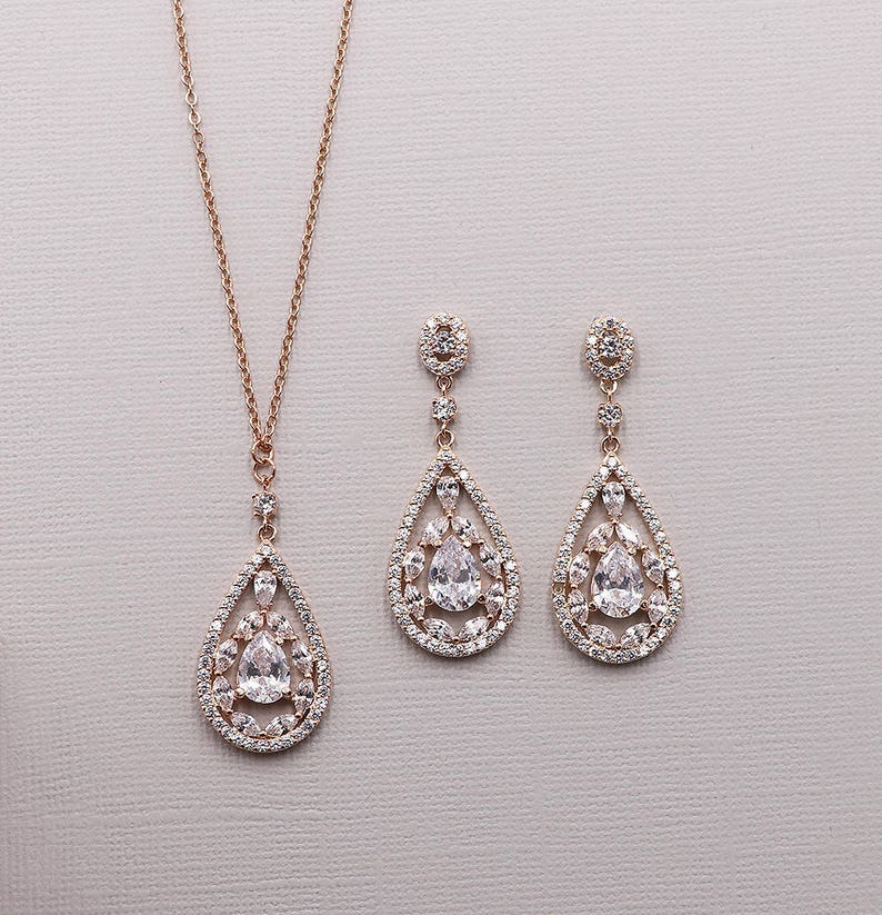 Savannah Silver Jewelry Set Wedding Earrings cubic zirconia necklace set bridal jewelry Bridal Jewelry Set Silver