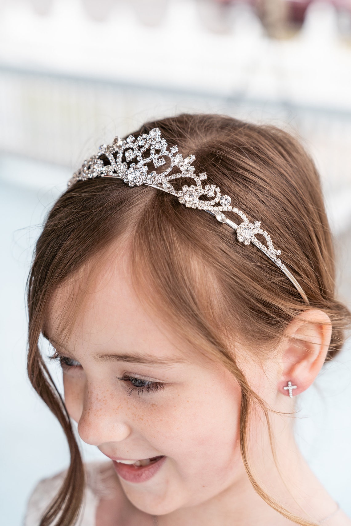 Flower Girl Tiara Rose Gold Crystal Tiara wedding headpiece Etsy