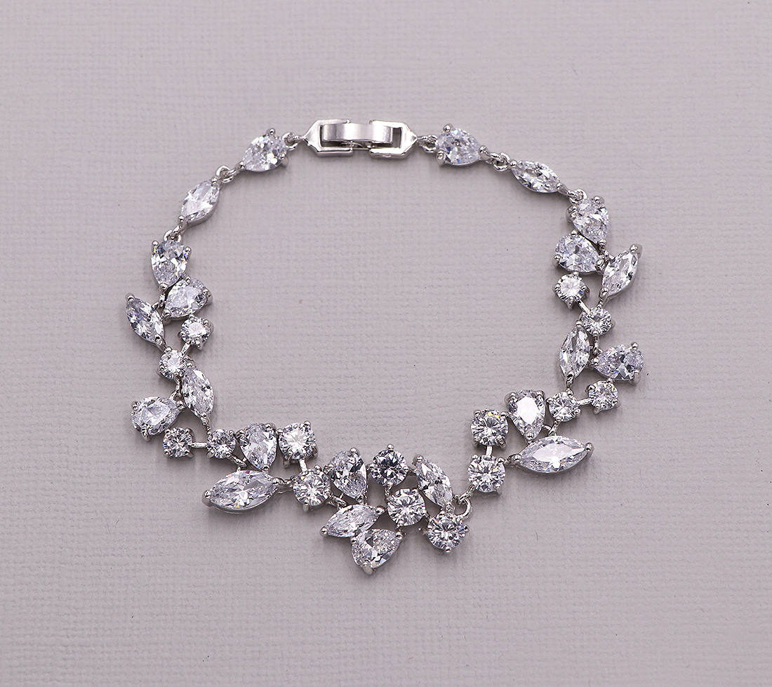 Bridal bracelet, wedding bracelet, cz bracelet, cubic zirconia bracel…