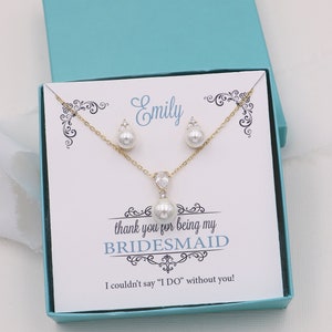 Bridesmaid Earrings, Pearl Stud Earrings, Bridesmaids Gifts, Bridesmaid Jewelry Gift, Triple CZ pearl stud earrings, Madelyn CZ Earrings image 8