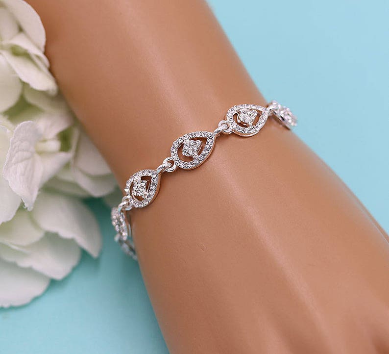 Rose gold rhinestone bracelet Clearance