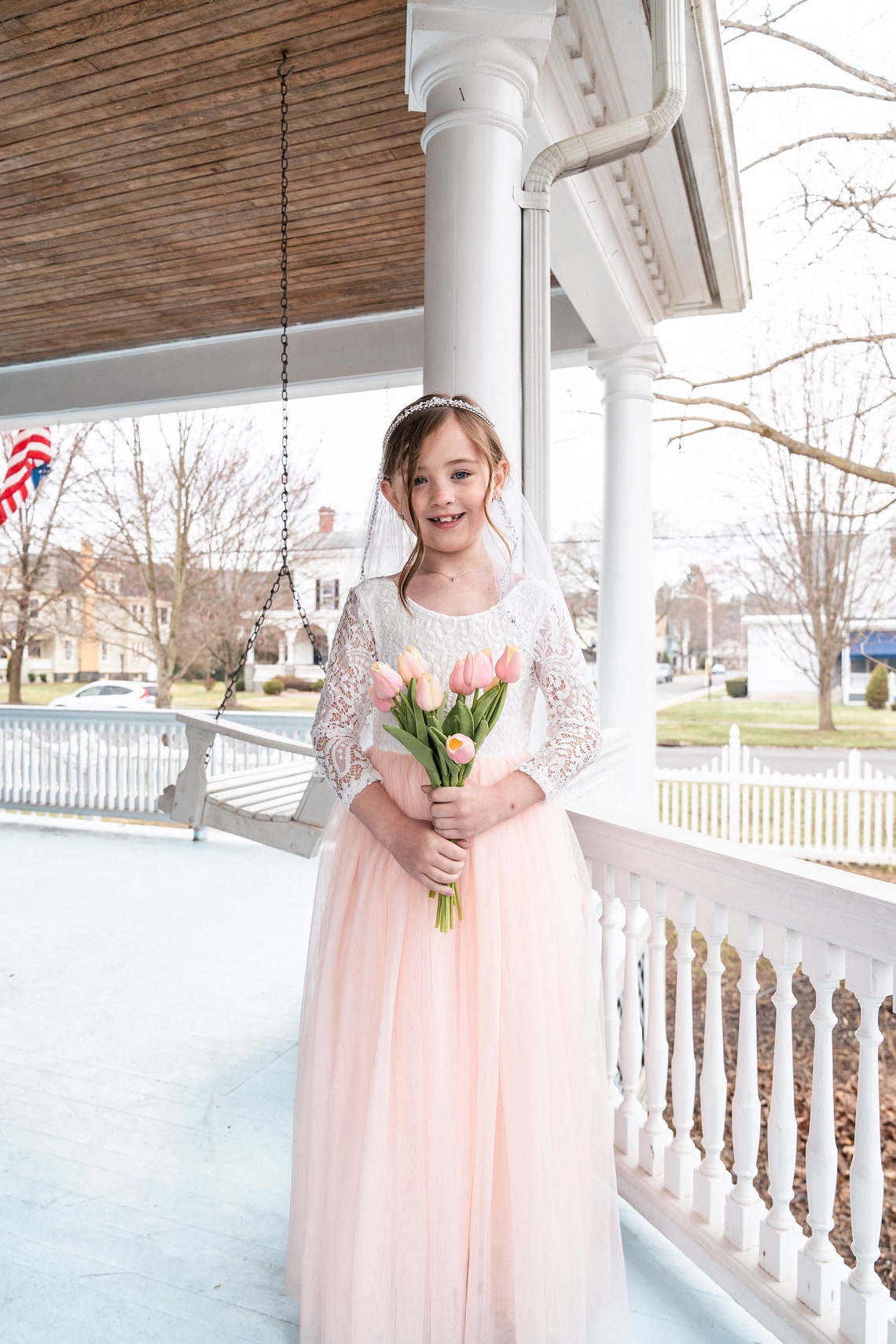 First Communion Veil Beaded Edge Veil One Tier Beaded Edge Etsy