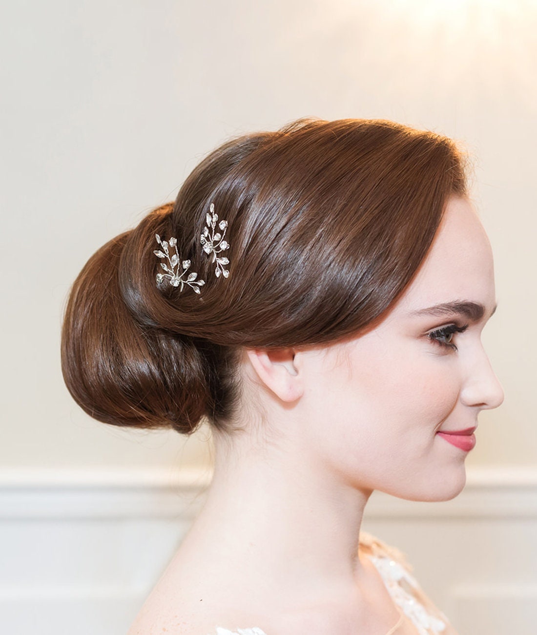 Crystal wedding hair pin, bridal hair accessories, rhinestone hairpin…