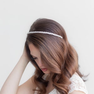 Rose Gold Wedding Headband, Cubic Zirconia wedding headband, wedding headpiece, wedding tiara, Savannah Rose Gold Wedding Headband image 3