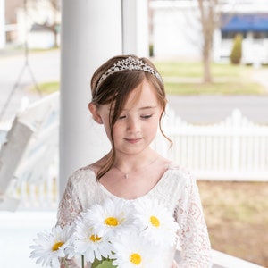 Flower Girl Headpiece, Crystal Tiara, wedding headpiece, rhinestone tiara, first communion tiara, Marah Flower Girl Tiara image 10