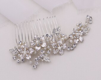 Wedding Pearl Comb, Rhinestone Comb, Bridal Comb, Wedding Crystal Hair Comb, Hair Comb, Wedding Accessory, Dakota Pearl Comb