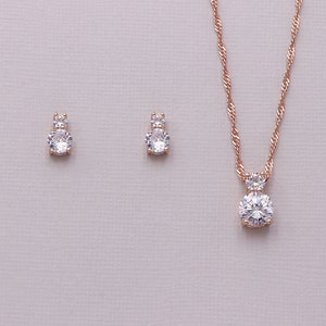 Silver Bridesmaids Jewelry Set Cubic Zirconia Earrings - Etsy
