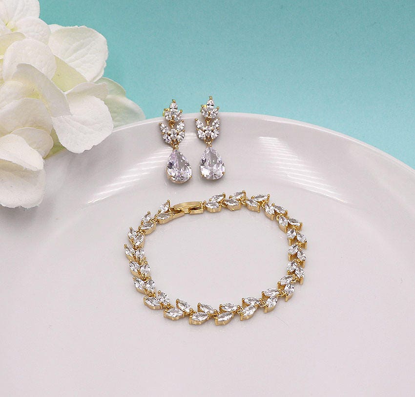 Bridesmaid Jewelry Gold Bridesmaid Jewelry Set Bridesmaid Etsy