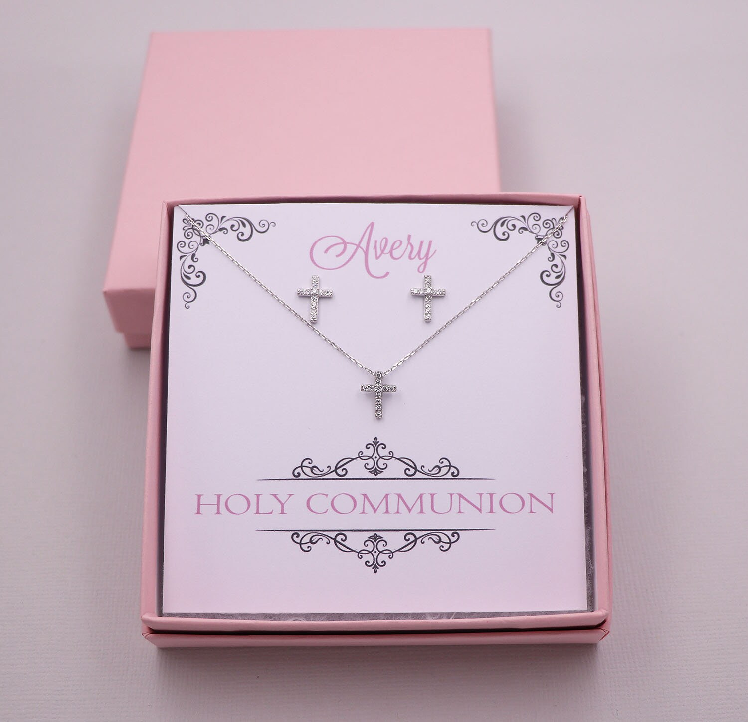 First Communion Gift, Cross Earrings, first communion jewelry, Commun…