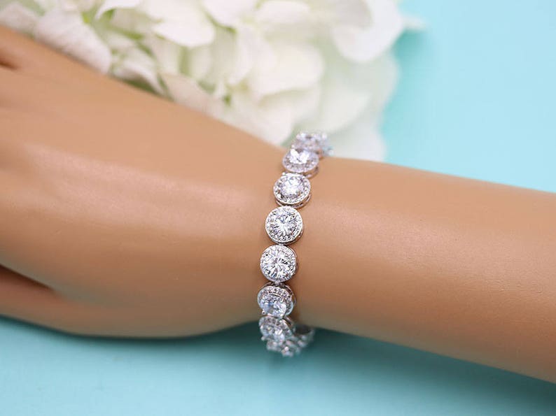 cz necklace set Bridal Jewelry Set cubic zirconia jewelry set wedding jewelry set bridal jewelry Ansley Full Jewelry Set