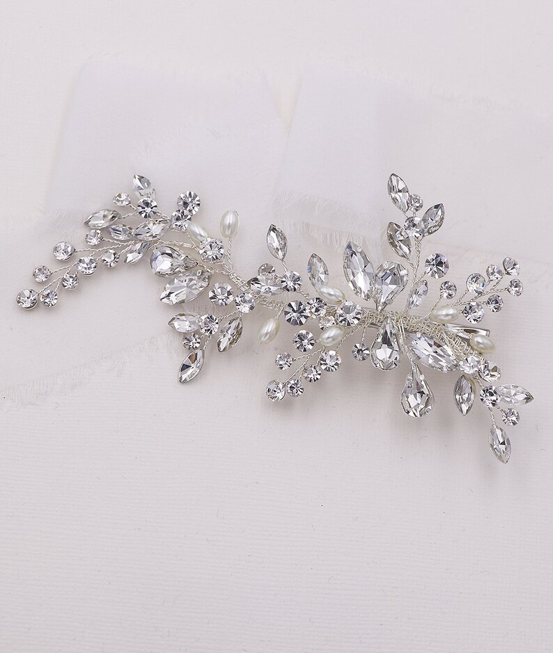 Crystal Wedding Hair Clip Crystal Bridal Hair Clip Wedding Etsy