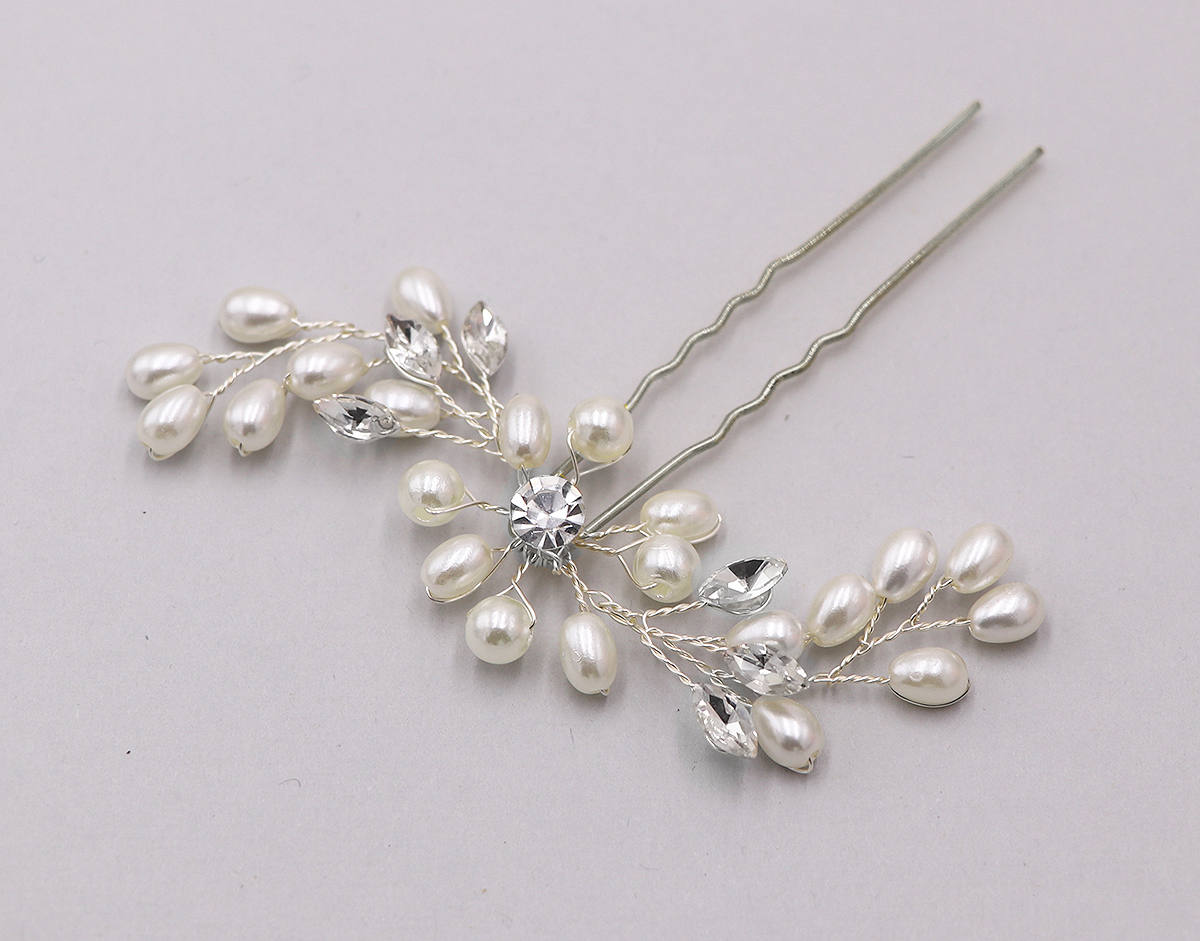 Pearl Bridal Hair Pin, Crystal Bridal Hair Pin, pearl hair pin, pearl…