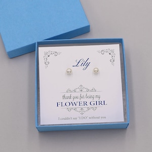 Pearl Flower Girl Earrings, Pearl Earrings, girls pearl earrings, childrens pearl jewelry, Mackenzie Flower Girl Earrings