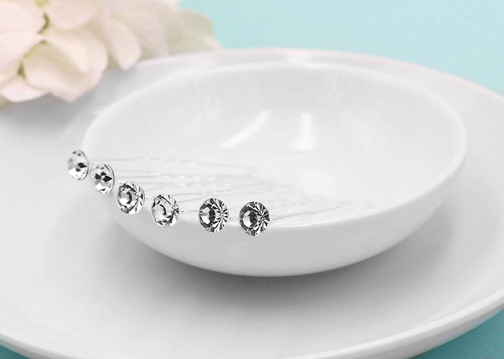 Wedding hair pin, (Set of 6) bridal hair accessories, rhinestone hair…