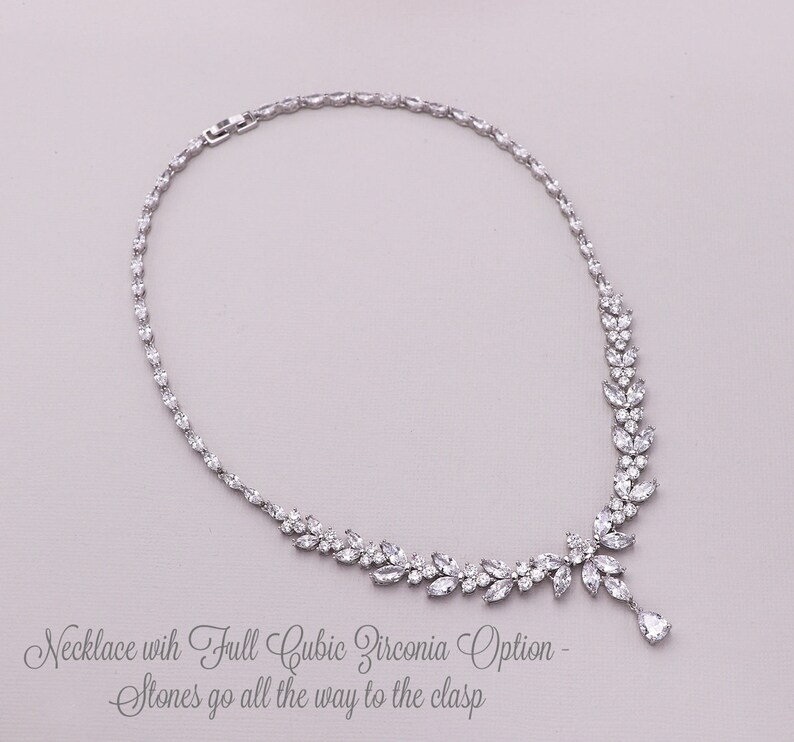 Bridal Necklace Set Rose Gold Teardrop Wedding Earrings Tear Etsy