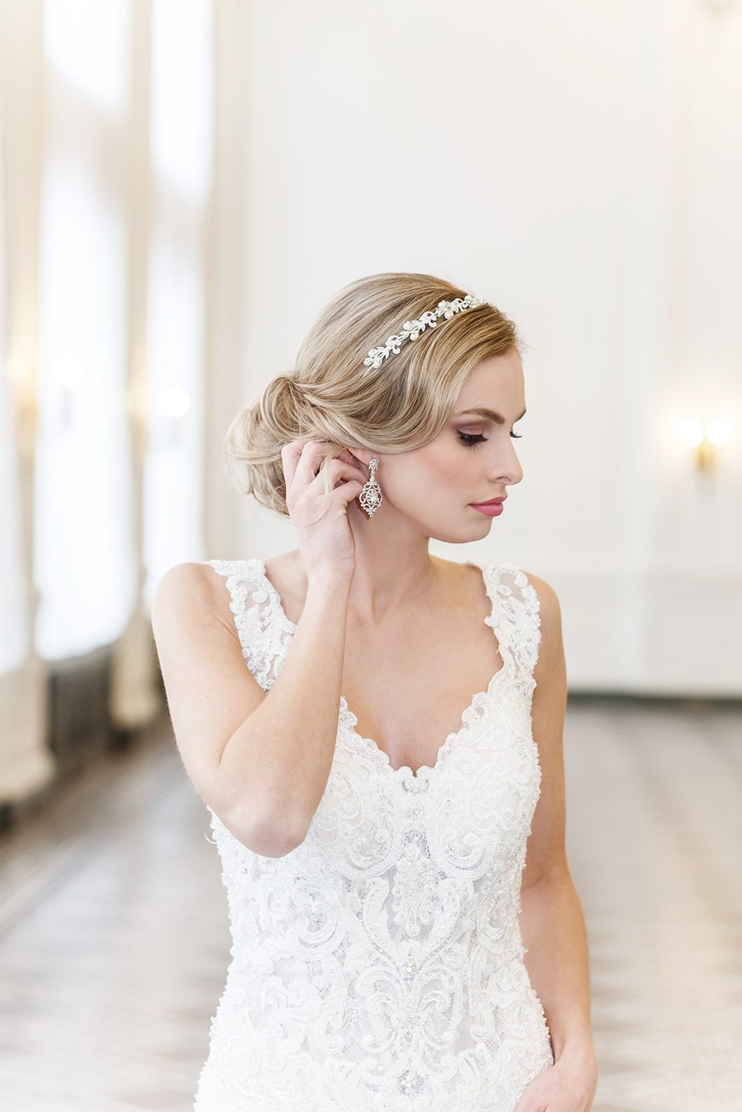 Rhinestone Crystal Pearl bridal headband headpiece, wedding headband,…