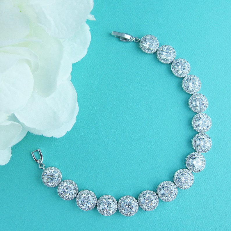 cz necklace set Bridal Jewelry Set cubic zirconia jewelry set wedding jewelry set bridal jewelry Ansley Full Jewelry Set