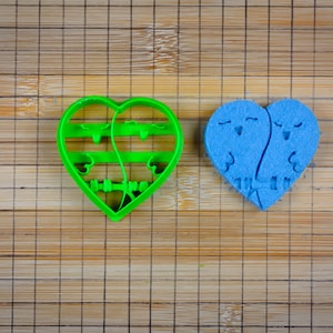 Zwei Vögel in einem Herz - Verliebte Vögel - Zwei Vögel am Draht - Kleine Liebesvögel - Cookie Cutter Multi-Size