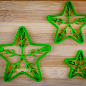 Linear Star leaf - Leaf with veins - Star Leaf 3d - Forest nature - Green leaf - Wild Nature - Cookie cutter Multi-Size