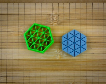 Hexagon Triangles Cookie Cutter - Hexagonal Pattern - Template Tasselation Pattern - Biscuit Mold - Multi-Size