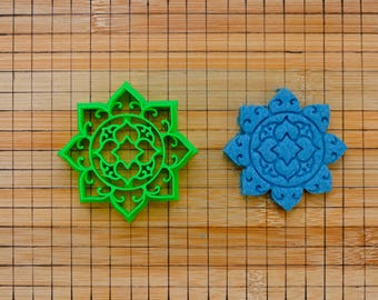 Floral decoration Cookie Cutter - Ornamental Flower Orchid Design Mandala Baking Tool Fondant Cakes Pastry