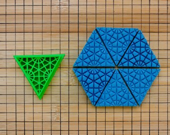 Triangles With Circles Tessellation - 3D Triangular Mosaic Tiles