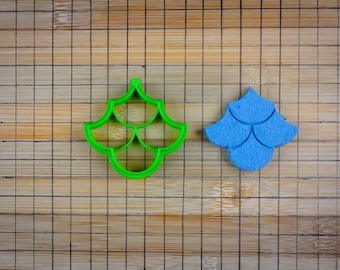 Ogee Multi-Drop Cookie Cutter - 3D Tile Mosaic Effect - Arabesque - Moroccan Multiple Drops Tessellation - Multi-Size